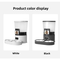 Distributeur automatique de nourriture pour animaux de compagnie intelligent WiFi 5L avec caméra vidéo HD LCD, audio bidirectionnel, double bol, application à distance