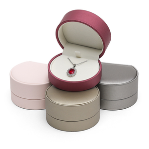Factory Customizable Jewelry <b>Boxes</b> Jewelry Vintage High End Pu Leather Jewelry Box with Personalized Brand logo for Pendant <b>Ring</b> - Product Image 3
