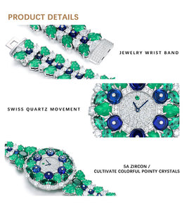 Reloj de Lujo Personalizado con Incrustaciones de Plata S-925, Diamantes y Circonitas, Diseño Elegante, Reloj de Cuarzo Suizo para Mujer - Product Image 5