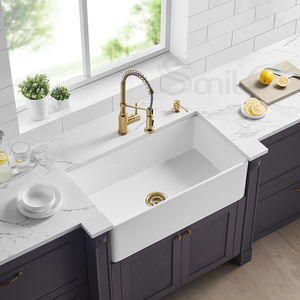 Lavello da <span class=keywords><strong>Cucina</strong></span> Bianco a Vasca Singola da 36 Pollici in Argilla Refrattaria con Frontale a Grembiule, Certificato cUPC, Fornitore di Fabbrica - Product Image 1