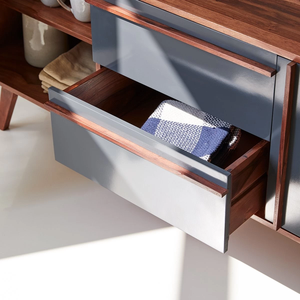 Aparador de madera maciza de Sheesham Jodhpuri Woods en acabado natural miel y nogal con construcción duradera - Product Image 2