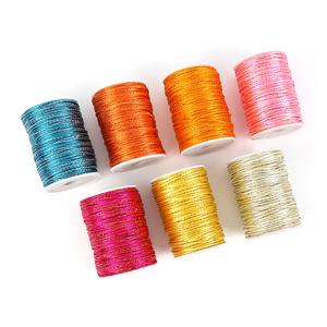 Cordon coréen personnalisé en polyester coloré or et argent de 2 mm, nœud chinois, corde tressée faite à la main pour chaussures et vêtements - Product Image 2