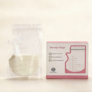 En stock – Sachets <span class=keywords><strong>de</strong></span> conservation du lait maternel fantaisie <span class=keywords><strong>de</strong></span> 250 ml – Pochettes <span class=keywords><strong>congélation</strong></span> verticales design théière avec fermeture éclair, sans BPA – 30 SACS/BOÎTE - Product Image 1