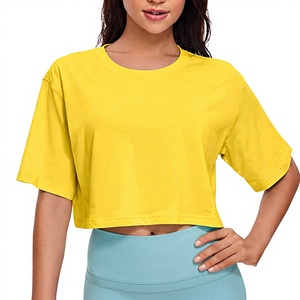 Women's Crop <b>Top</b> T-shirt Pure Branded Material Comfortable Street Wear For Summer Online Selling Women's Crop <b>Top</b> T-shirt - Product Image 1
