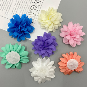 Accesorios para el cabello con flores de tela de gasa, patrón de camelia, hechos a mano para diademas, zapatos, bolsos, uso diario, multicolor, 6 uds. - Product Image 2