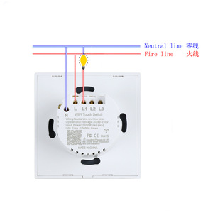 สวิตช์ติดผนังระบบสัมผัส Wi-Fi แบบเดียวสวิตช์ติดผนังระบบสัมผัส Wi-Fi อัจฉริยะแบบแก๊งค์เดี่ยวประเภท86ใช้งานได้กับ Alexa และ Google Assistant - Product Image 5