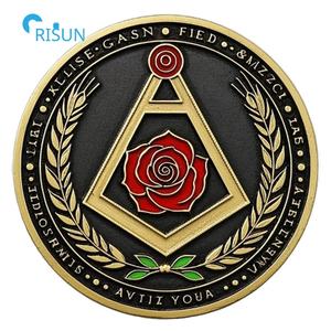 Medallón de Esmalte de Recuerdo del Fabricante, Medallón de Fe y <span class=keywords><strong>Caridad</strong></span>, Medallón Masónico Personalizado de Oro, Moneda de Desafío Masónica - Product Image 5