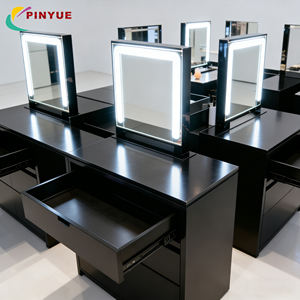 Exhibidores de Productos de Belleza y Cuidado de la Piel, Exhibidores de Cosméticos Tipo Isla, Mueble de Exhibición de Maquillaje con Espejo Iluminado LED - Product Image 2