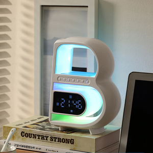 Radio visuelle numérique, haut-parleur Bluetooth, lampe de table pliable, table de chevet, réveil avec chargeur sans fil, charge de téléphone - Product Image 2
