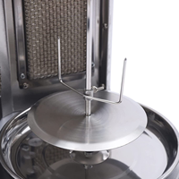 Grill à shawarma rotatif à gaz en acier inoxydable de qualité alimentaire pour usage domestique, 2 brûleurs, machine à kebab shawarma