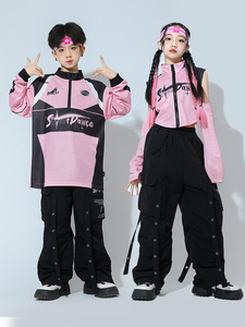 <span class=keywords><strong>ชุด</strong></span>เต้นฮิปฮอปสำหรับเด็ก, <span class=keywords><strong>ชุด</strong></span>เต้นแจ๊สแขนยาวเอวยางยืดเอวสูงสำหรับเด็กหญิงและเด็กชาย - Product Image 3