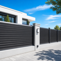 Panneaux de clôture en aluminium noir de luxe, alliage 6063, résistants à la rouille, revêtement poudré, clôture de jardin pour périmètre de propriété résidentielle