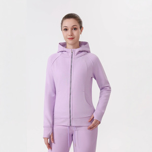Sweat-shirt de yoga de luxe Streetwear 400GSM épais délavé à l'acide avec impression en relief, coupe ajustée, doublure polaire, veste en spandex à capuche, haut de sport - Product Image 4