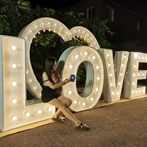 Hot Sales Customized Size Logo 4ft Large Giant Lights Up Marquee Letters LED Marquee Numbers For Outdoor Wedding Party Decor