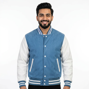Trendy OEM Varsity <b>Jacket</b> for <b>Men's</b> Breathable Chenille Embroidery <b>Leather</b> Sleeves Custom CollegeBaseballjacket for <b>men</b> - Product Image 1