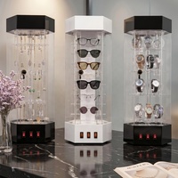 Vitrine rotative en acrylique pour montres avec éclairage LED, verrouillable, présentoir de comptoir, vitrine de vente au détail à 360°, logo personnalisé, fabrication OEM