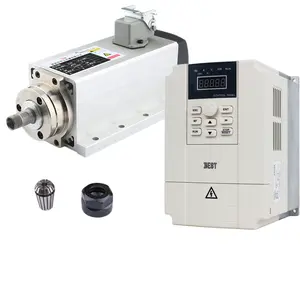 1.5kw 220V Square Air-Cooled Spindle Motor Set VFD Inverter ER11 For CNC Router Milling Machine Spindle Motor Kit