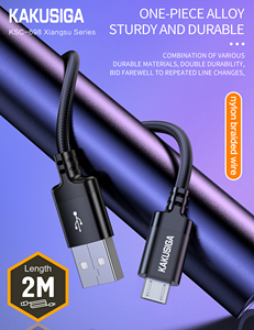 Cable Micro <span class=keywords><strong>USB</strong></span> Inteligente KAKUSIGA de 2 Metros y 5V con Función de Carga para Teléfono y Reloj Inteligente - Product Image 2