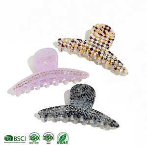 Pince à cheveux unisexe en acétate, simple, fine, élégante, personnalisée, avec strass, de créateur, tendance, haute performance, vente en gros - Product Image 5