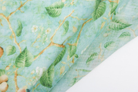Tissu en voile tissé 100 % ramie respirant et écologique, léger, imprimé petites fleurs, pour robe Verano, style uni, vêtement pour femme