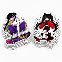 Individueller Cooler Anime-Mädchen Aufkleber Wasserfester Vinyl-Sticker für Laptop Wasserflasche Skateboard Personalisierte Sticker-Kollektion