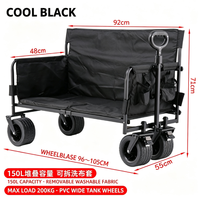 Chariot de camping multifonction pliable convertible en lit de repos, chariot de plage portable pour l'extérieur, vente en gros