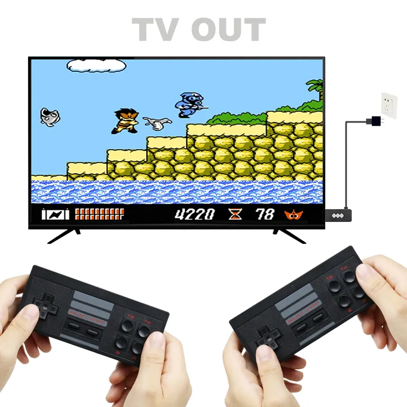 Usb Draadloze Handheld Tv Video Game Console Build In 568 Classic 8 Bit Game Mini Console Dual Gamepad Hdm Output