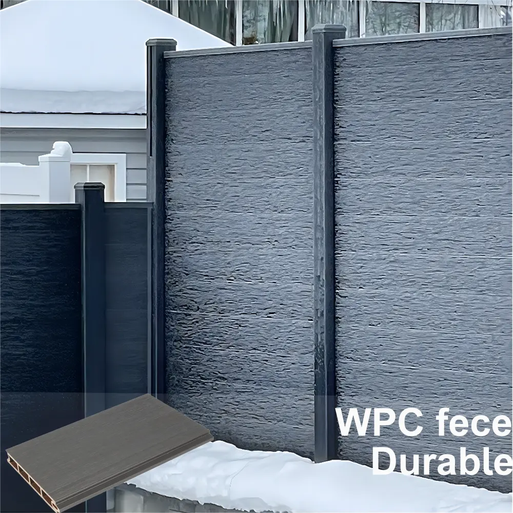 Valla wpc, mejor que poste de aluminio PVC con puertas