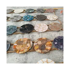 Wholesale Round Solid Surface Gemstone Tabletop For Coffee Table