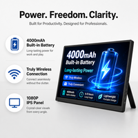 Moniteur portable OEM en gros de 15,6 pouces, écran IPS FHD 1080P avec batterie de 4000 mAh pour ordinateur portable, téléphone et jeux