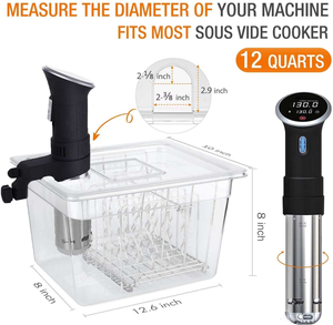 Kit de accesorios Sous Vide de 12 cuartos de galón sin BPA, funda completa para tapa de contenedor, incluye libro de cocina, para servicios de restaurante y hotel - Product Image 4
