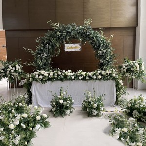 Hoa sang trọng đám cưới Bảng trang trí đám cưới Hoa Á hậu lụa bảng sắp xếp hoa hàng cây xanh Á hậu vòng hoa - Product Image 5