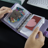Pochettes pour classeur AXE WOODZ A7, pochette zippée transparente en PP, 6 trous, pochette zippée pour cartes et argent, enveloppe, organiseur/planificateur à feuilles mobiles