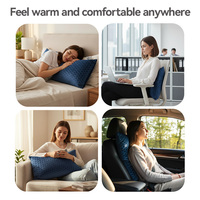 Oreiller chauffant électrique rechargeable chaud, en velours tricoté lisse, amovible et lavable, positionneur d'oreiller pour le corps, coussin chauffant