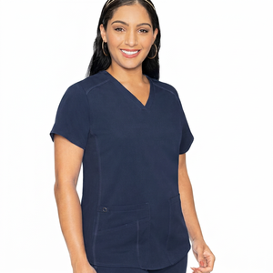 International Station Nurse Short-sleeved Trousers Medical Work Clothes Operating Room Isolation Polyester Knitted Fabric Women - Product Image 1