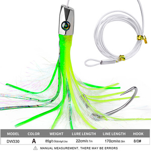 8,7 pulgadas 85G Big Game Trolling Marlin señuelos 5 colores cabeza de cobre falda cebo vivo señuelos de <span class=keywords><strong>pesca</strong></span> para barco oceánico para <span class=keywords><strong>pesca</strong></span> de trucha - Product Image 3