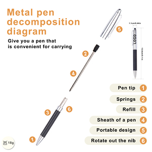 Bolígrafo de Metal con Diseño Novedoso y Logotipo Personalizado, con Punta de Bola de Cuero PU, con Impresión Publicitaria Empresarial, Escritura de 1.00 mm - Product Image 3