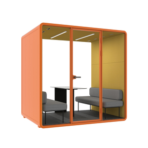 Cabine de réunion insonorisée pour bureau, 2 à 4 personnes, cabine acoustique avec éclairage LED et alimentation électrique pour usage en bureau ou hôtel - Product Image 3