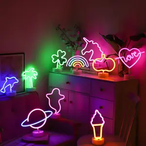 Hot Sale Indoor Tabletop Led Night Light Battery Powered USB Customize Led Neon Signs Lights For Kids Gift