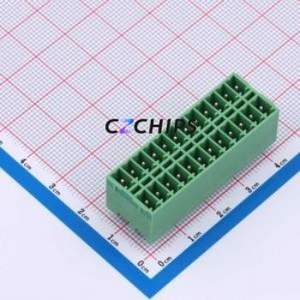 DB2EVHB-3.5-2*12P-GN Plug-in Terminal Block Through hole,P=3.5mm Connector Board-to-Board / Socket - Closed 2x12P 3.5mm Green - Product Image 1