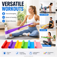 Équipement de musculation à domicile et bandes de résistance longues et plates pour la force, l'étirement et les programmes de fitness
