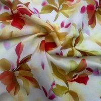 Tissu en coton peigné à imprimé floral aquarelle, doux, fluide, léger, écologique, pour robe, chemisier, chemise, vêtement de mode pour femme