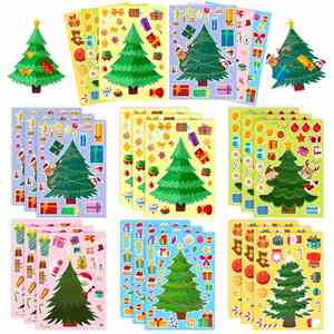 Juego de Crea Tus Propias Pegatinas, Divertido Regalo de Navidad, Actividades, Manualidades, Regalos, 48 Hojas de Pegatinas de Árbol de Navidad para Niños - Product Image 5