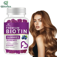 Qbioflex Formule Personnalisée Emballage Personnalisé Biotine Vitamine Beauté Gommes Complément Alimentaire pour la Santé des Cheveux, de la Peau et des Ongles