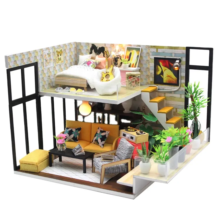Manufacturer Particular Resin Miniature Figurines Toy Shops Dollhouse Educational Toys Wooden Kids Doll House For Girls Kids