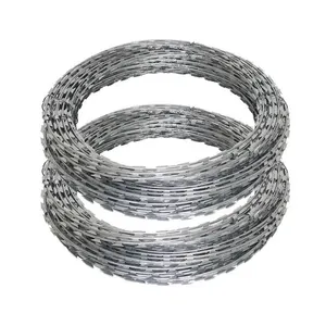 galvanized concertina razor wire prison fence coil galvalnizedconcertina razor barbed wire