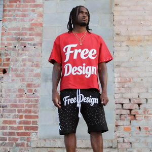 T-shirt graphique surdimensionné à impression personnalisée pour hommes Style Streetwear avec épaule tombante Tissu tricoté lourd de haute qualité grande taille - Product Image 2