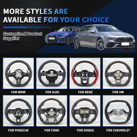 Volant de voiture en cuir noir personnalisé à fond plat pour AUDI A4 A5 A3 B8 B9 Q3 Q5