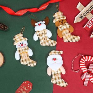 Set de Adornos Navideños - Decoración Colgante de Tela con Santa y Renos, Adornos de Fieltro Hechos a Mano de 8-12 cm para Árbol, Ventana, Repisa - Product Image 1