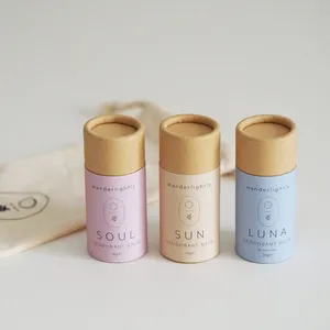 Envase de Cartón Kraft Biodegradable Impreso Personalizado para Cuidado de la Piel, Tubo de Bálsamo Labial, Desodorante, Envase Cilíndrico Retráctil de 3 oz - Product Image 2